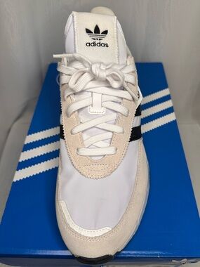 adidas Men's White & Black Retro-Style Sneakers